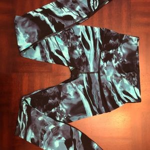 BLUE SWIRL LULULEMON WUNDER UNDER PANT